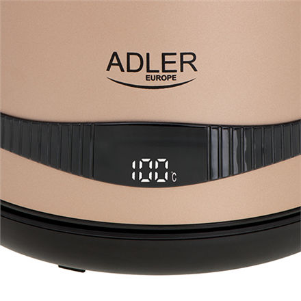 Adler | Bouilloire | AD 1295 | Électrique | 2200 W | 1,7 L | Acier inoxydable | Base rotative à 360° | Doré