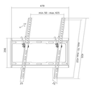 Support mural pour téléviseur Logilink BP0012, 32–55", inclinaison -14°, 25 mm