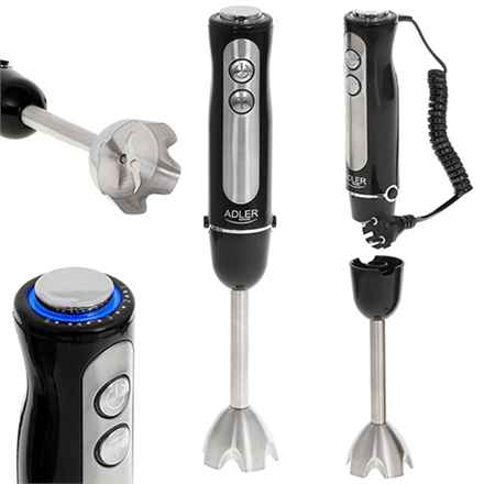Adler | Mixeur plongeant | AD 4625b | Mixeur plongeant | 850 W | 5 vitesses | Mode Turbo | Noir