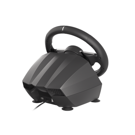 GENESIS Seaborg 400 Black, Silver USB Steering wheel + Pedals Nintendo Switch, PC, PlayStation 4, Playstation 3, Xbox 360, Xbox One, Xbox One S, Xbox One X