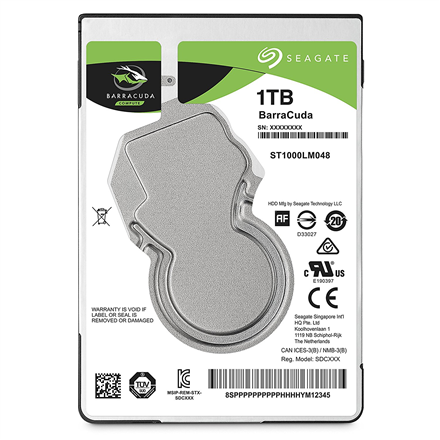 Seagate BarraCuda internal hard drive 1 TB 5400 RPM 128 MB 2.5" Serial ATA III (ST1000LM048)