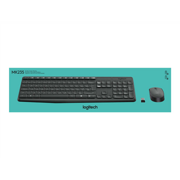 Logitech MK235 keyboard Mouse included USB QWERTY US International Grey