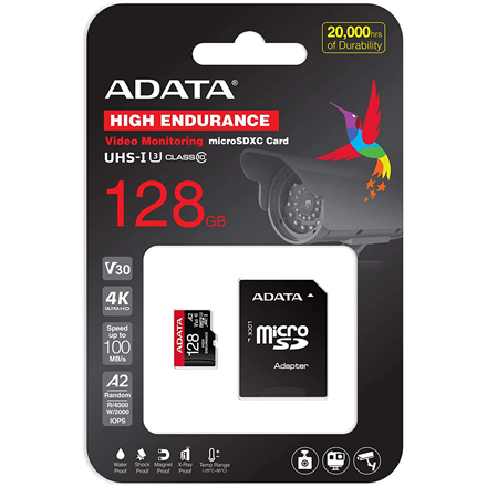 Karta microSD High Endurance 128GB UHS1 U3 V30 A2 100/85MB/s + Adapter