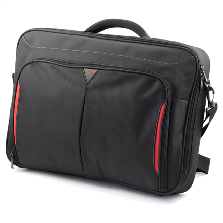Targus  cn418eu  sacoche à clapet pour ordinateur portable  porte-documents  noir/rouge  17-18 pouces  bandoulière