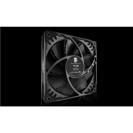 VENTILATOR DEEPCOOL PC TF120S BLACK, 120x120x25 mm, 1500rpm, control PWM, fara LED, 1 ventilator, 4-pin PWM, negru, "DP-GS-H12FDB-TF120S-BK"