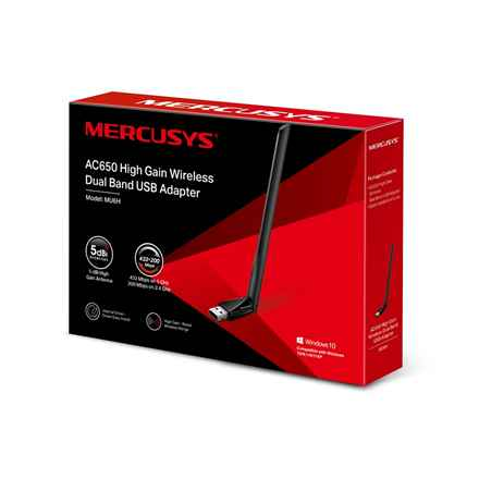 Adaptateur USB double bande sans fil à gain élevé Mercusys AC650