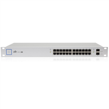 Ubiquiti USW-16-PoE 16-port Layer 2 PoE switch, 8 x GbE PoE+, 8 x GbE ports, 2 x 1G SFP ports, 42W total PoE Power, fanless, silent cooling, ESD/EMP protection, 1.3" touchscreen LCM display, Rackmount (Kit included)