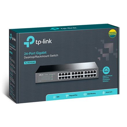 Tp-link  switch  tl-sg1024d  non géré  bureau/montable en rack  ports gigabit ethernet cuivre : 24  36 mois - 0