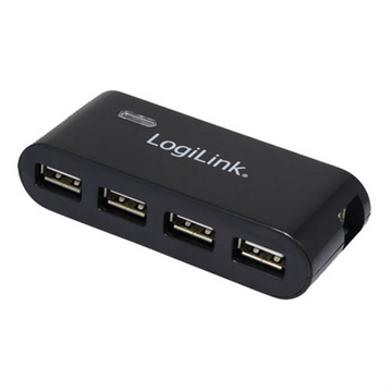 HUB USB 2.0 4-portowy z zasilaczem, czarny