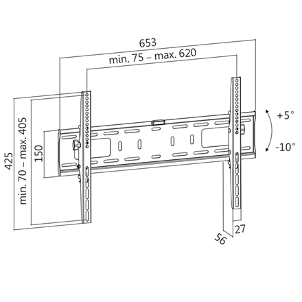 Uchwyt ścienny LCD/LED VESA, 37-70', max. 50kg