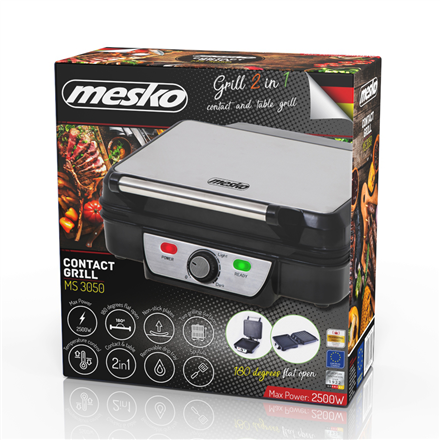 Mesko  grill  ms 3050  gril de contact  1800 w  noir/acier inoxydable