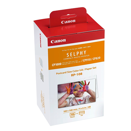 Canon RP-108 Colour Ink + 100 x 148 mm Paper Set, 108 Sheets