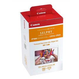Canon RP-108 Colour Ink + 100 x 148 mm Paper Set, 108 Sheets