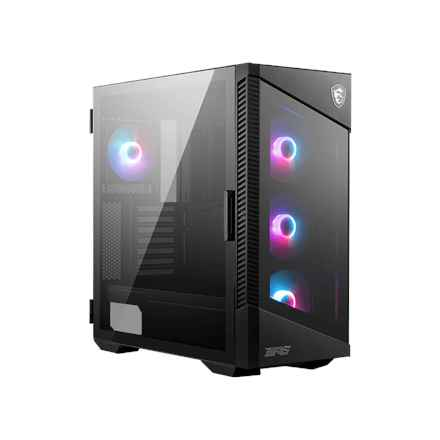 Boîtier PC gaming MSI MPG VELOX 100R, format tour moyenne, noir, 4 ventilateurs ARGB 120 mm, hub ARGB 1 à 6, bande lumineuse ARGB, USB Type-C, verre trempé, central, E-ATX, ATX, mATX, mini-ITX