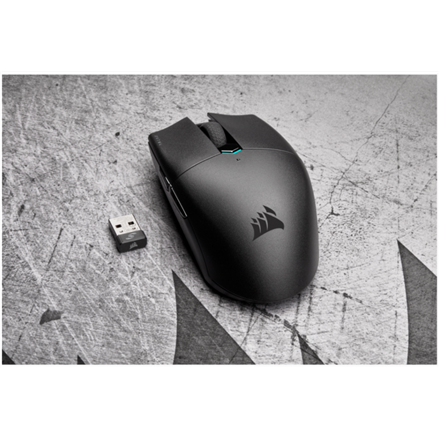 Souris corsair gaming sans fil bluetooth  24 ghz optique 10 000 dpi défilement 6/1/boutons boutons programmables bouton de sélection de vitesse noir  ch-931c011-eu  timbre vert 018 lei