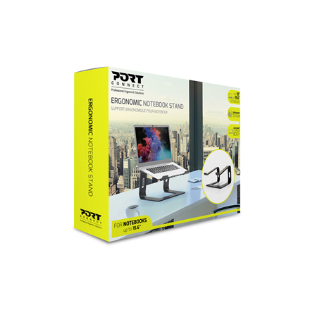 Port Designs 901103 laptop stand Aluminium, Black 39.6 cm (15.6")