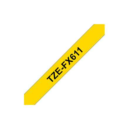 BROTHER TZEFX611 6 mm NOIR SUR JAUNE FLEXIBLE ID