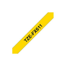 BROTHER TZEFX611 6 mm NOIR SUR JAUNE FLEXIBLE ID