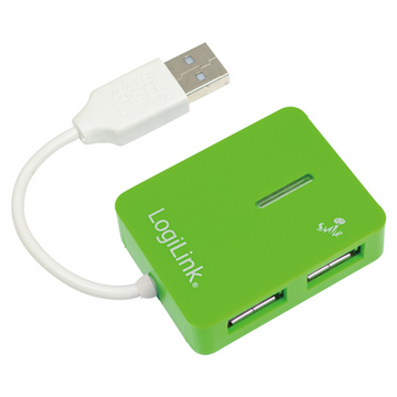 HUB extern LOGILINK, porturi USB: USB 2.0 x 4, conectare prin USB 2.0, Smile, verde, "UA0138" (timbru verde 0.18 lei) - 0