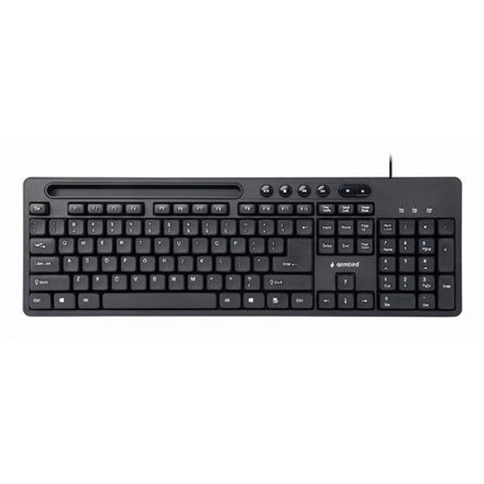 Clavier multimédia gembird avec support pour téléphone noir
