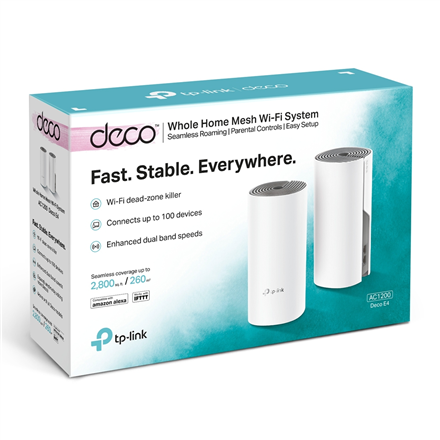 Wireless Router|TP-LINK|Wireless Router|3-pack|1167 Mbps|Mesh|IEEE 802.11ac|LAN \ WAN ports 2|Number of antennas 2|DECOE4(3-PACK)