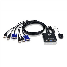 Aten 2-Port USB VGA Cable KVM Switch with Remote Port Selector | Aten | KVM Cable KVM Switches CS22U Search Product or keyword 2-Port USB VGA Cable KVM Switch with Remote Port Selector