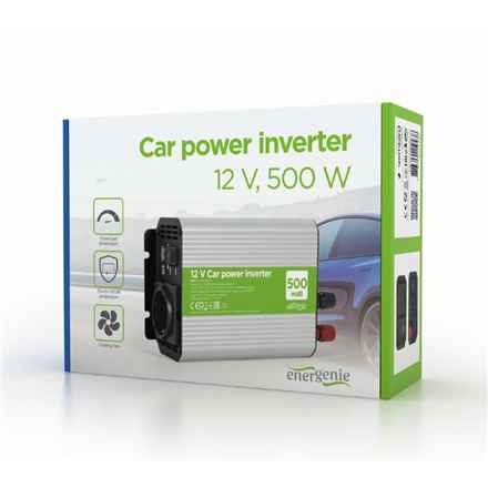 EnerGenie | Onduleur 12 V pour voiture, 500 W | EG-PWC500-01