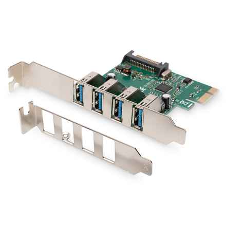 Digitus | Carte d'extension USB 3.0, 4 ports, PCI Express, 4 ports A/F externes, chipset VL805 | DS-30221-1