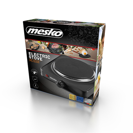 Mesko | Hob | MS 6508 | Number of burners/cooking zones 1 | Rotary | Black | Electric