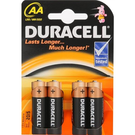 Piles alcalines duracell aa lot de 4