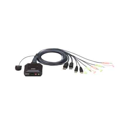 Aten | Câble USB DisplayPort avec sélecteur de port distant | CS22DP | Commutateur KVM 2 ports