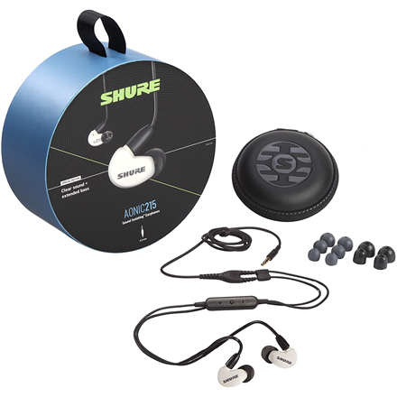 Shure aonic 215 - écouteurs intra-auriculaires avec transducteur unique et câble de 35 mm blanc