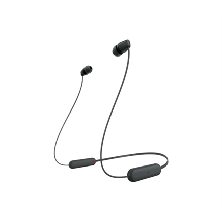Sony WI-C100 Bluetooth Wireless In-Ear Headphones, BT 5.0, Remote Control, Black EU