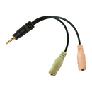 Logilink | Audio jack adapter, 4-pin, 3.5 mm stereo male to 2x 3.5mm female | 0.15 m-2
