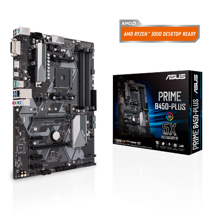 PLACA de BAZA Asus "PRIME B450-PLUS", skt AM4, ATX, AMD B450, 4 x DDR4, max. 64 GB, 6 x SATA, 1 x M.2, 7.1, "PRIME B450-PLUS"