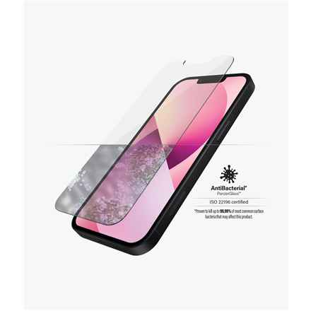 PanzerGlass | Protection d'écran transparente | Apple | iPhone 13 Mini | Verre trempé | Verre antibactérien ; Résistant aux rayures et aux bactéries ; Absorbe les chocs ; Facile à installer
