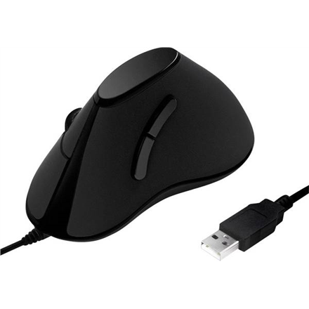 MOUSE Logilink, PC sau NB, cu fir, USB, optic, 1000 dpi, butoane/scroll 5/1, ergonomic, negru, "ID0158" (timbru verde 0.18 lei)