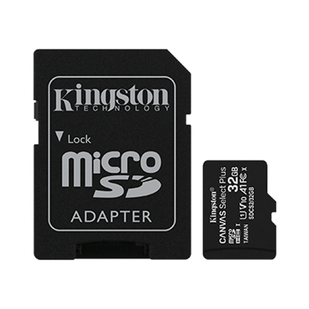 Carte microSDHC Canvas Select Plus 100R A1 C10 Kingston Technology 32 Go + ADP