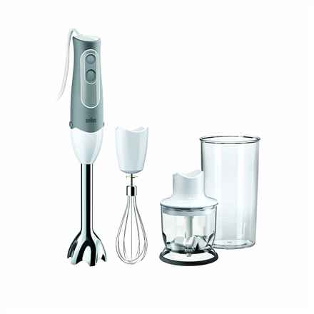 Braun | Blender | MQ525 | Mixeur plongeant | 600 W | 2 vitesses | Hachoir | Blanc