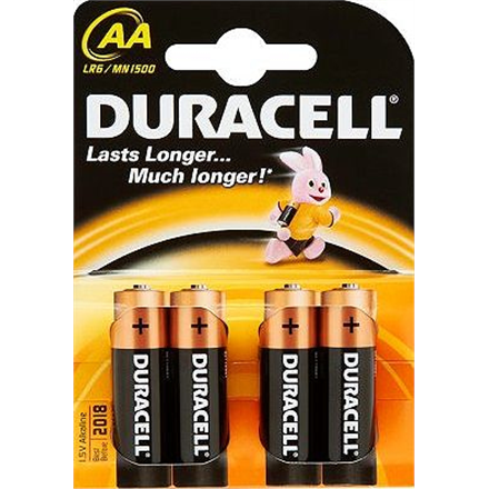 Piles alcalines duracell aa lot de 4