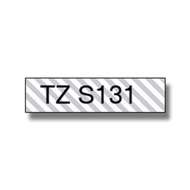 BROTHER TZES131 12mm BLACK ON CLEAR ADHESIVE TAPE