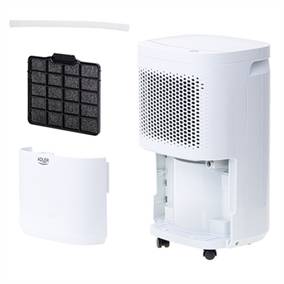 Adler AD 7917Déshumidificateur d'air, 200 W, pour pièces jusqu'à 60 m³, réservoir 2, 2 L, Blanc - 0
