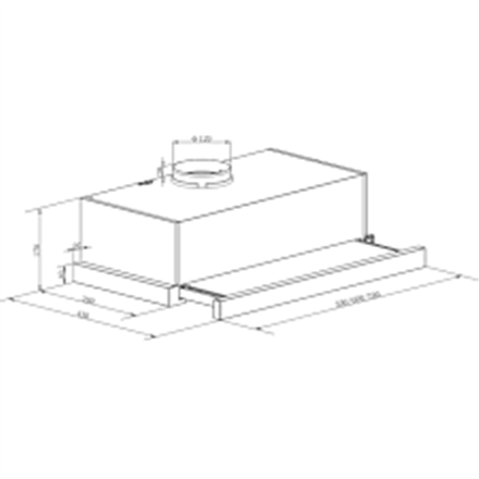 Candy Hood | CBT625/2X/1 | Telescopic | Energy efficiency class B | Width 60 cm | 332 m³/h | Mechanical | LED | Stainless steel