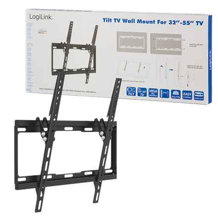 Support mural pour téléviseur Logilink BP0012, 32–55", inclinaison -14°, 25 mm