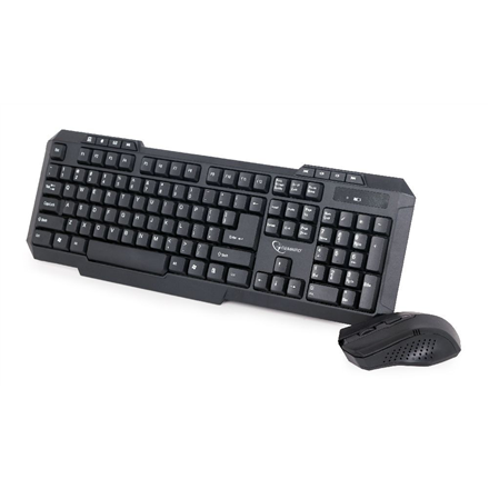 KIT wireless GEMBIRD, tastatura wireless multimedia 104 taste (+ 8 taste multimedia) + mouse wireless 1000dpi, 4 butoane, rotita scroll, black "KBS-WM-02" (timbru verde 0.8 lei)