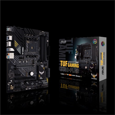 Asus tuf gaming b550-plus carte mère atx pcie 4.0 double m.2 10 étages d'alimentation drmos ethernet 25 gb hdmi displayport sata 6 gbps usb3.2 gen 2