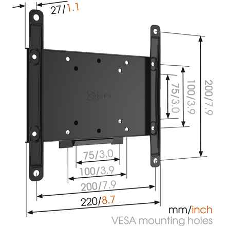 Vogels | Support mural | MA2000-A1 | Fixe | 26-40 pouces | Capacité de charge maximale : 30 kg | Noir