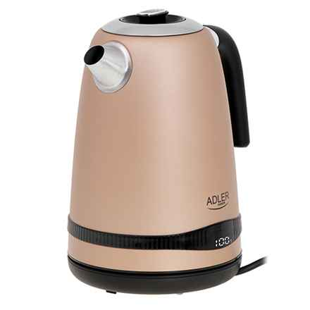 Adler | Bouilloire | AD 1295 | Électrique | 2200 W | 1,7 L | Acier inoxydable | Base rotative à 360° | Doré