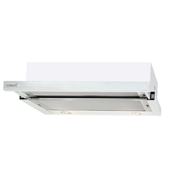 CATA | Hood | TF 2003 600 GWH | Telescopic | Energy efficiency class C | Width 60 cm | 390 m³/h | Mechanical control | LED | White Glass