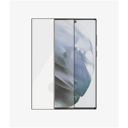 PanzerGlass | Samsung | Galaxy S22 Ultra | Verre trempé | Noir | Compatible avec les coques. Compatible avec le capteur d'empreintes digitales à ultrasons. Sensibilité tactile à 100 %. Antibactérien (certifié ISO 22196 et approuvé JIS 22810) | Protection d'écran